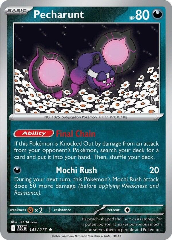 Pecharunt 143/217 Holofoil ME: Ascended Heroes Pecharunt 143/217 Holofoil ME: Ascended Heroes
