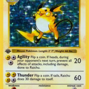 Raichu 014/102 1st Edition Holofoil Base Set (Shadowless) Raichu 014/102 1st Edition Holofoil Base Set (Shadowless)