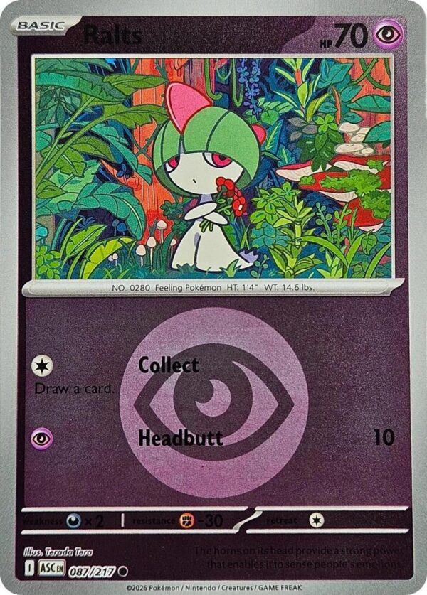 Ralts (Energy Symbol Pattern) 087/217 Reverse Holofoil ME: Ascended Heroes