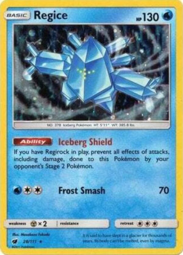 Regice 28/111 (Cosmos Holo) Holofoil SM Promos Regice 28/111 (Cosmos Holo) Holofoil SM Promos