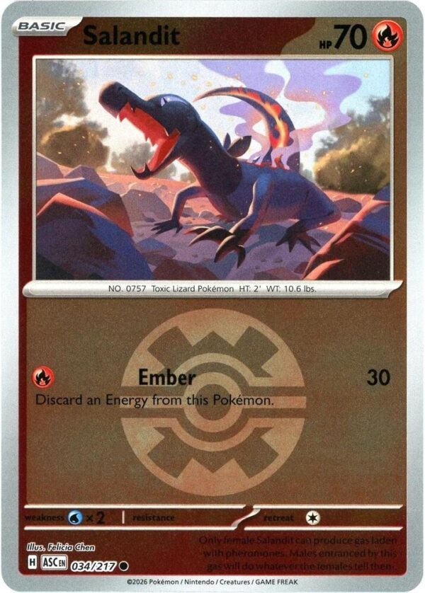 Salandit (Quick Ball) 034/217 Reverse Holofoil ME: Ascended Heroes