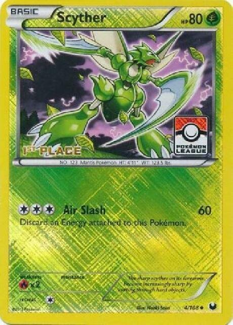 Scyther 4/108 (Pokemon League) [1st Place] 004/108 Reverse Holofoil League & Championship Cards