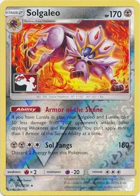 Solgaleo 142/236 Reverse Holofoil League & Championship Cards Solgaleo 142/236 Reverse Holofoil League & Championship Cards