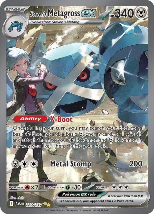 Steven’s Metagross ex 289/217 Holofoil ME: Ascended Heroes Steven’s Metagross ex 289/217 Holofoil ME: Ascended Heroes