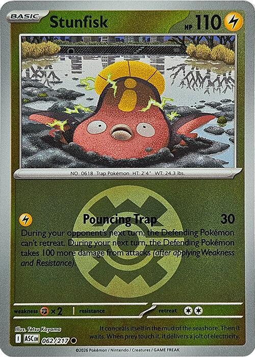 Stunfisk (Quick Ball) 062/217 Reverse Holofoil ME: Ascended Heroes