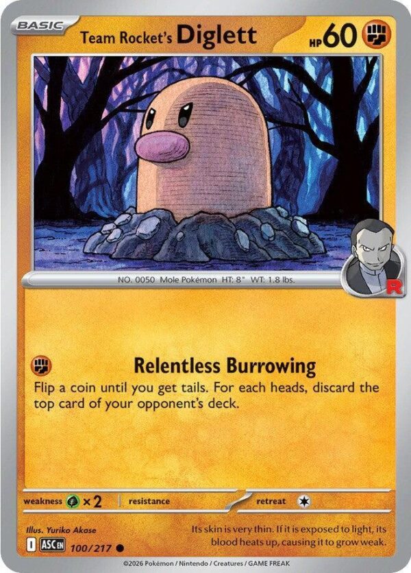 Team Rocket’s Diglett 100/217 Normal ME: Ascended Heroes