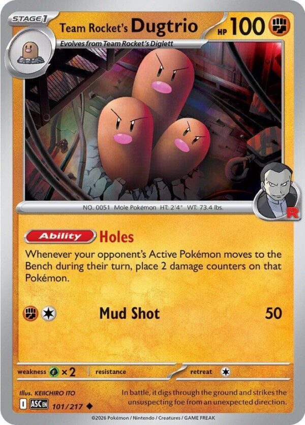 Team Rocket’s Dugtrio 101/217 Normal ME: Ascended Heroes