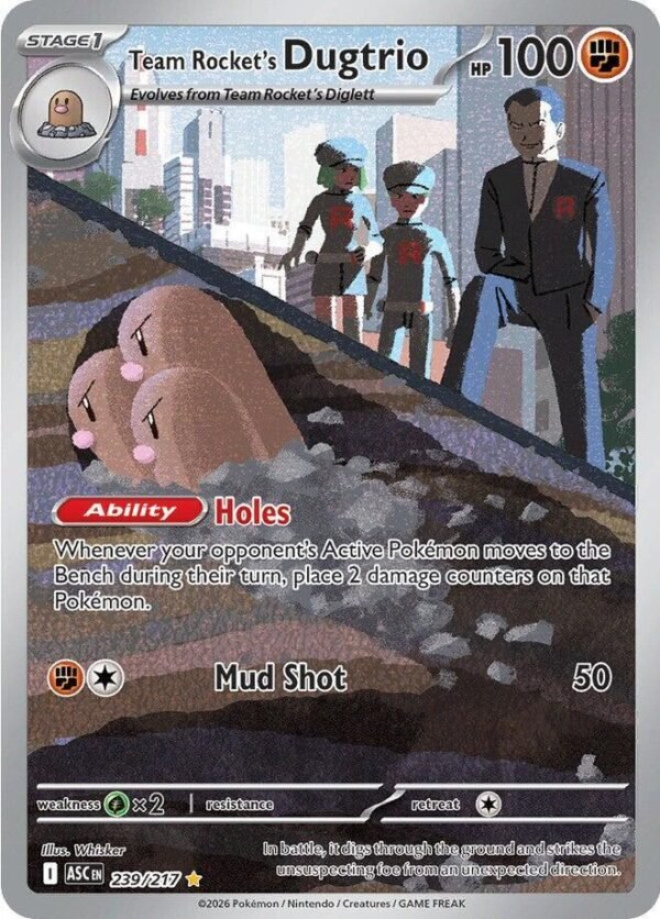 Team Rocket’s Dugtrio 239/217 Holofoil ME: Ascended Heroes Team Rocket’s Dugtrio 239/217 Holofoil ME: Ascended Heroes
