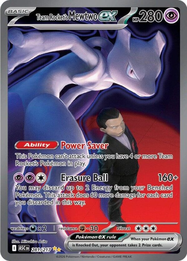 Team Rocket’s Mewtwo ex 281/217 Holofoil ME: Ascended Heroes Team Rocket’s Mewtwo ex 281/217 Holofoil ME: Ascended Heroes