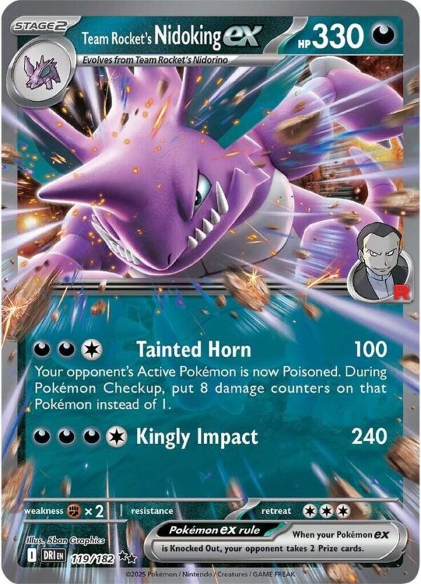 Team Rocket’s Nidoking ex 119/182 Holofoil SV10: Destined Rivals