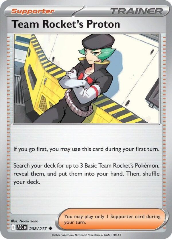 Team Rocket’s Proton 208/217 Reverse Holofoil ME: Ascended Heroes