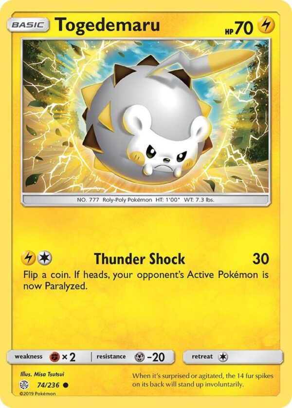 Togedemaru 74/236 Normal SM – Cosmic Eclipse Togedemaru 74/236 Normal SM – Cosmic Eclipse