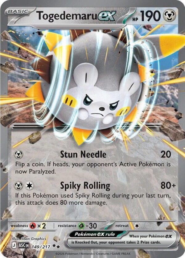 Togedemaru ex 149/217 Holofoil ME: Ascended Heroes Togedemaru ex 149/217 Holofoil ME: Ascended Heroes