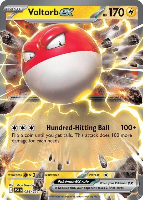 Voltorb ex 058/217 Holofoil ME: Ascended Heroes