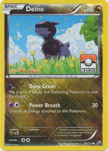 Deino | 97/113 (Pokemon League) [4th Place] | 097/113 | Reverse Holofoil | League & Championship Cards