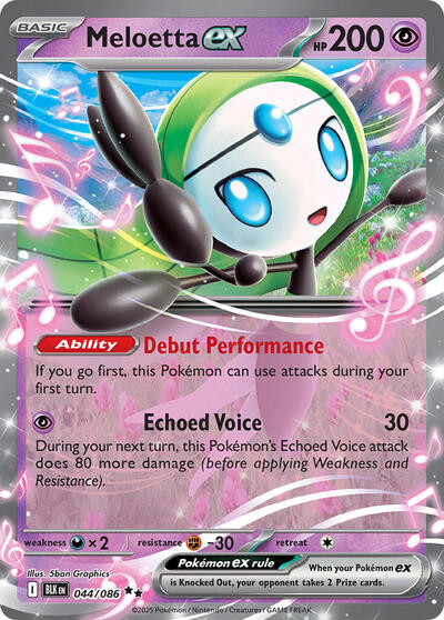 Meloetta ex | 044/086 | Holofoil | SV: Black Bolt