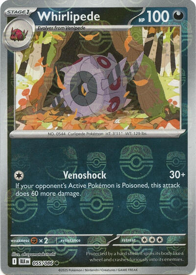 Whirlipede (Master Ball Pattern) | 055/086 | Holofoil | SV: Black Bolt