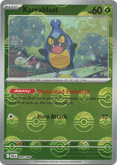 Karrablast (Poke Ball Pattern) | 009/086 | Holofoil | SV: Black Bolt