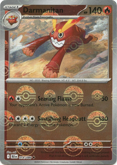 Darmanitan (Poke Ball Pattern) | 014/086 | Holofoil | SV: Black Bolt