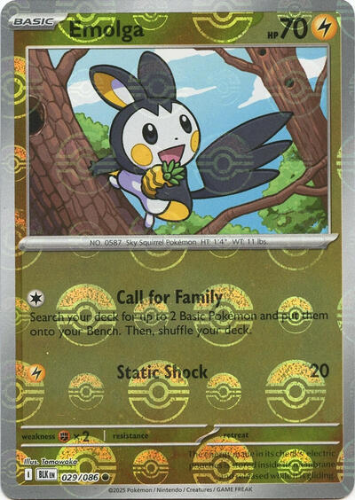 Emolga (Poke Ball Pattern) | 029/086 | Holofoil | SV: Black Bolt