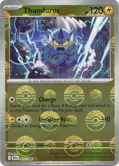 Thundurus (Poke Ball Pattern) | 033/086 | Holofoil | SV: Black Bolt