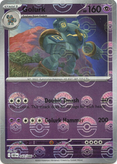 Golurk (Poke Ball Pattern) | 043/086 | Holofoil | SV: Black Bolt