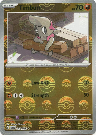 Timburr (Poke Ball Pattern) | 047/086 | Holofoil | SV: Black Bolt