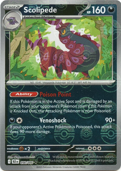 Scolipede (Poke Ball Pattern) | 056/086 | Holofoil | SV: Black Bolt