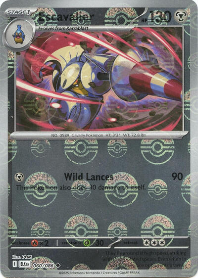 Escavalier (Poke Ball Pattern) | 060/086 | Holofoil | SV: Black Bolt