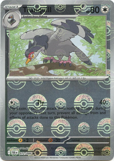 Tranquill (Poke Ball Pattern) | 072/086 | Holofoil | SV: Black Bolt