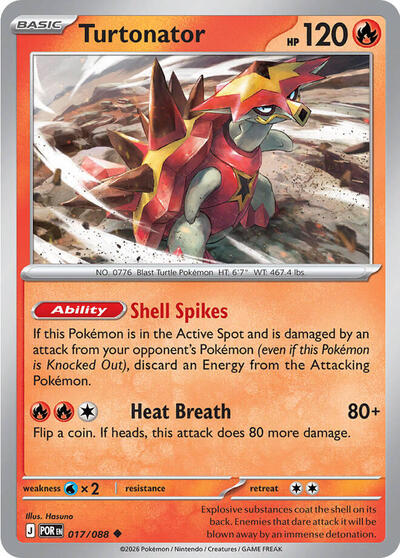 Turtonator | 017/088 | Reverse Holofoil | ME03: Perfect Order