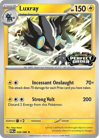 Luxray (Perfect Order Stamped) | 028/088 | Holofoil | Miscellaneous Cards & Products