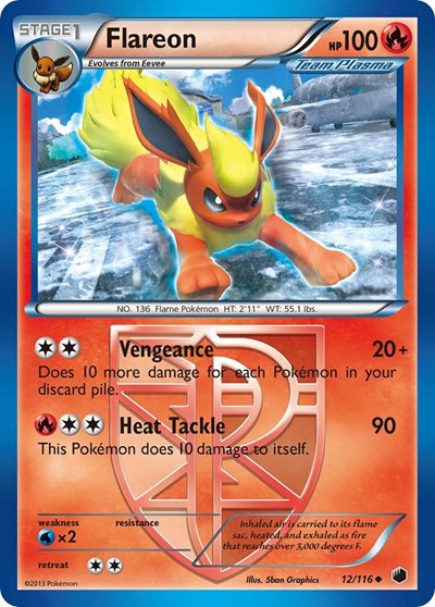 Flareon (Team Plasma) | 12/116 | Reverse Holofoil | Plasma Freeze