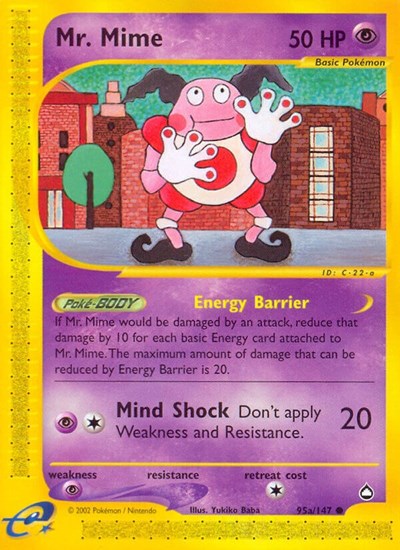 Mr. Mime (95a) | 095a/147 | Reverse Holofoil | Aquapolis