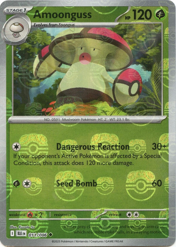 Amoonguss (Master Ball Pattern) 011/086 Holofoil SV: Black Bolt Amoonguss (Master Ball Pattern) 011/086 Holofoil SV: Black Bolt