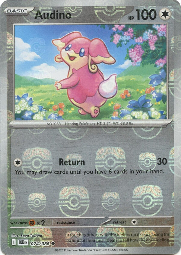 Audino 074/086 (Master Ball Pattern) Holofoil SV: Black Bolt