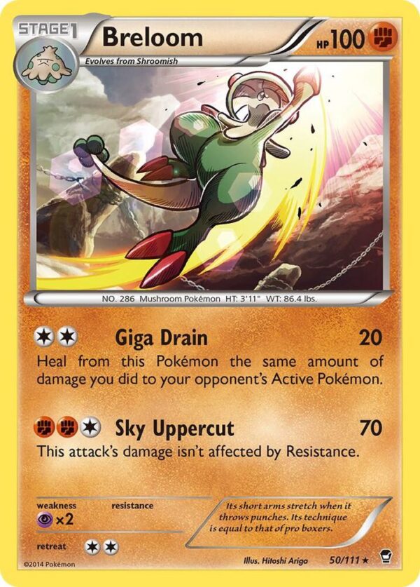 Breloom 50/111 Reverse Holofoil XY – Furious Fists Breloom 50/111 Reverse Holofoil XY – Furious Fists