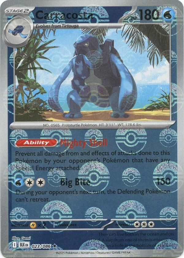 Carracosta (Poke Ball Pattern) 023/086 Holofoil SV: Black Bolt