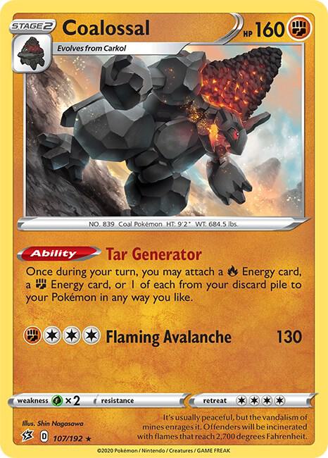 Coalossal 107/192 Holofoil SWSH02: Rebel Clash