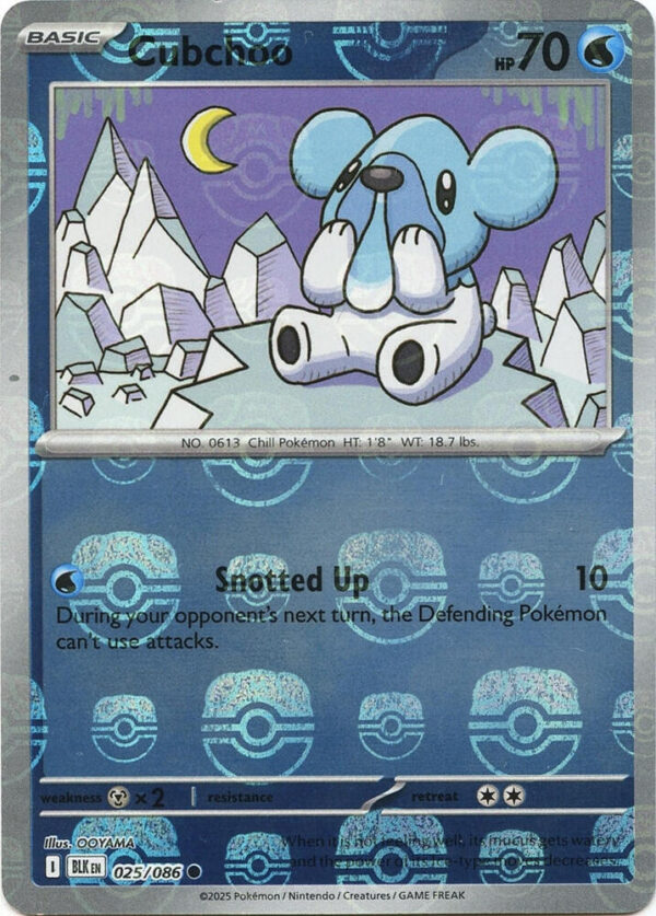Cubchoo (Master Ball Pattern) 025/086 Holofoil SV: Black Bolt Cubchoo (Master Ball Pattern) 025/086 Holofoil SV: Black Bolt