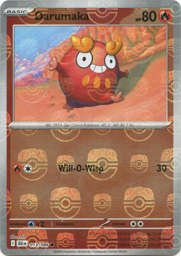 Darumaka (Master Ball Pattern) 013/086 Holofoil SV: Black Bolt Darumaka (Master Ball Pattern) 013/086 Holofoil SV: Black Bolt