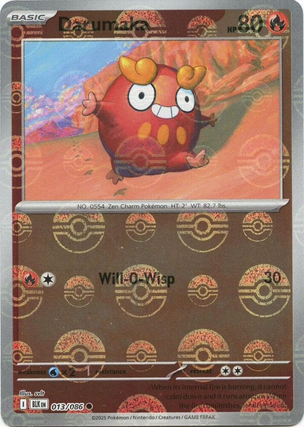 Darumaka (Poke Ball Pattern) 013/086 Holofoil SV: Black Bolt