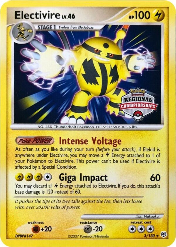 Electivire 3/130 (Regional Championships) 003/130 Normal League & Championship Cards