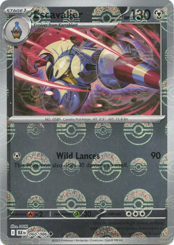 Escavalier (Poke Ball Pattern) 060/086 Holofoil SV: Black Bolt