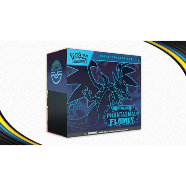 Pokemon TCG Elite Trainer Box Mega Evolution Llamas Fantasmales Mega Charizard X - Caja Sellada Pokemon TCG Elite Trainer Box Mega Evolution Llamas Fantasmales - Mega Charizard X ex caja sellada