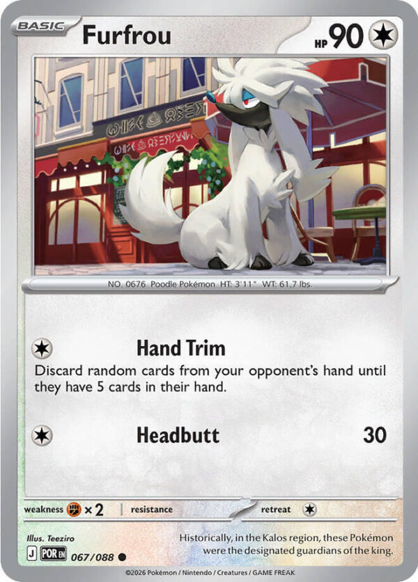 Furfrou 067/088 Reverse Holofoil ME03: Perfect Order Furfrou 067/088 Reverse Holofoil ME03: Perfect Order