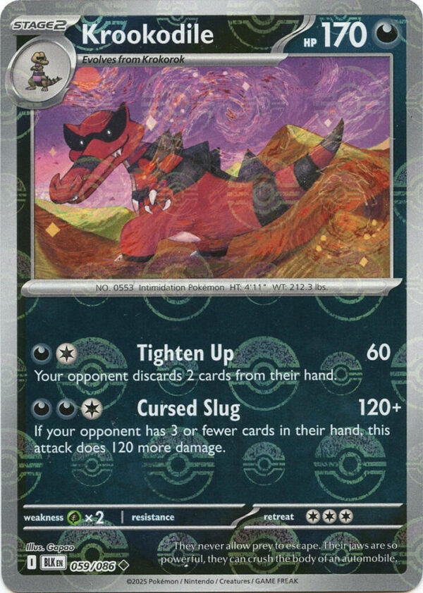 Krookodile (Poke Ball Pattern) 059/086 Holofoil SV: Black Bolt