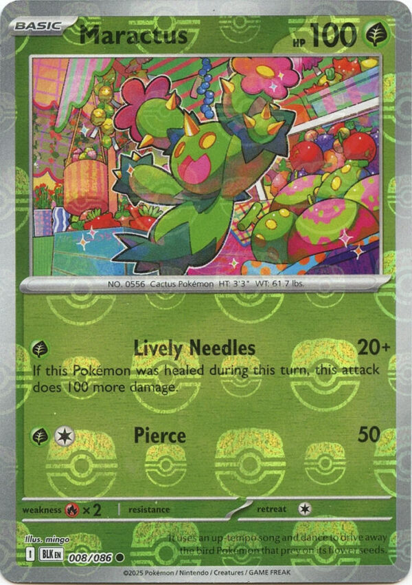 Maractus (Master Ball Pattern) 008/086 Holofoil SV: Black Bolt Maractus (Master Ball Pattern) 008/086 Holofoil SV: Black Bolt