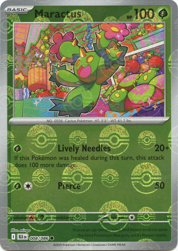 Maractus (Poke Ball Pattern) 008/086 Holofoil SV: Black Bolt
