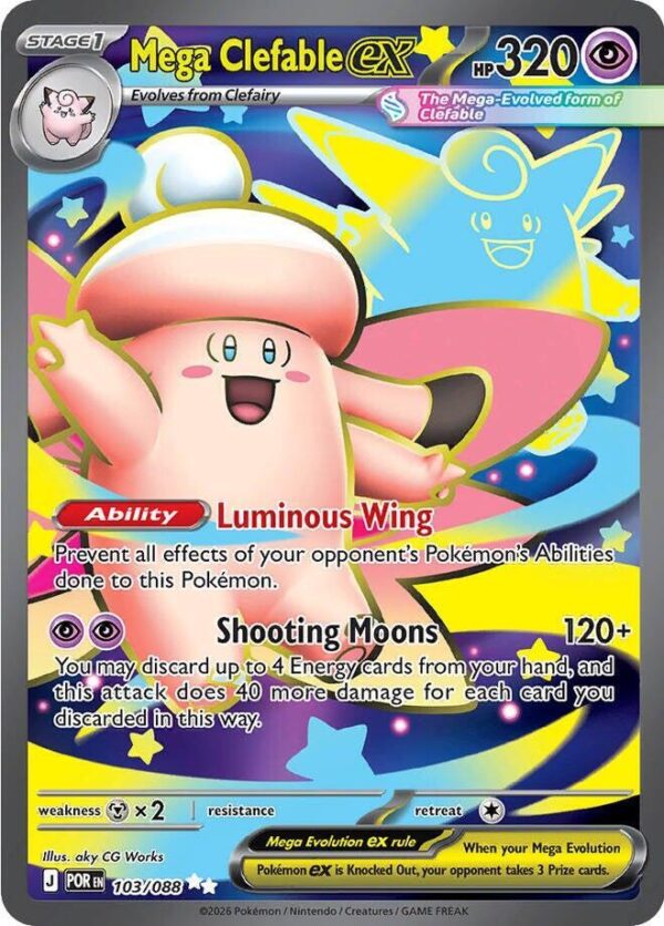 Mega Clefable ex 103/088 Holofoil ME03: Perfect Order
